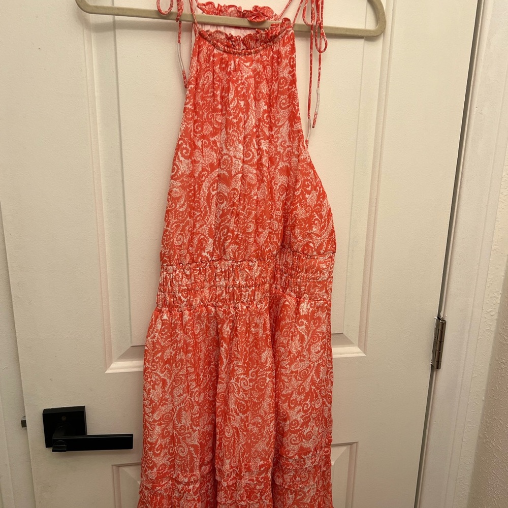 Anthropologie Coral Floral Dress